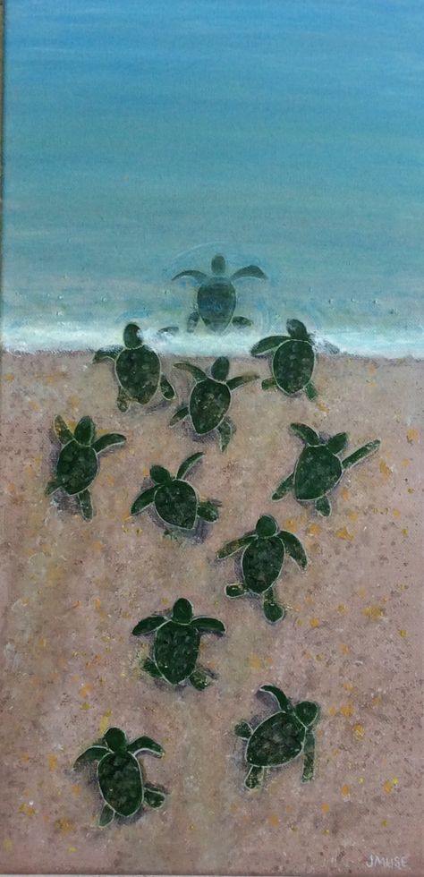 HOME....baby sea turtles..hatched..ocean..coastal..sea creatures..beach Sea Turtles Hatching, Hatch Drawing, Sea Turtle Drawing, Turtle Hatching, Sea Creatures Drawing, Turtle Wallpaper, Sea Turtle Painting, Beach Drawing, Baby Sea Turtles