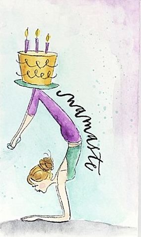 Happy Birthday Yoga, Yoga Painting, Yoga Images, Happy Birthday Art, Birthday Wishes For Friend, 30th Bday, Symbols And Meanings, Happy B Day, Happy Birthday Greetings