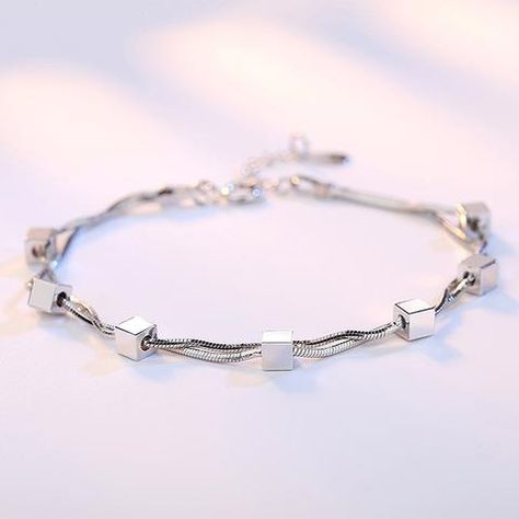 Simple Braslate Design For Women, Bracelets Silver Simple For Women, Silver Bracelet For Women In Style, Silver Breslate For Girl, Chandi Bracelet For Women, Bracelets Simple, Silver Bracelet Designs, Silver Bracelet For Women, Anklet For Women