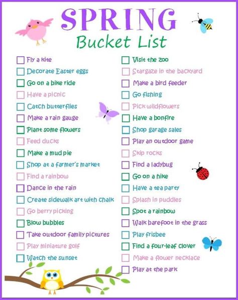 Spring is the perfect time to head outdoors and have fun as a family. This Family Spring Bucket List is full of ideas to inspire a season of fun! Many of the ideas on this family spring bucket list are self-explanatory. I’ve also linked some items on the list to a helpful tutorial, resource or product to help you check off each bucket list item. So, go have fun with your family whether it’s raining or the sun is shining! Free Family Printables, Spring Bucket List, Family Printables, Bucket List Family, Spring Break Trips, Spring Fun, Spring Family, Spring Activities, Bucket Lists