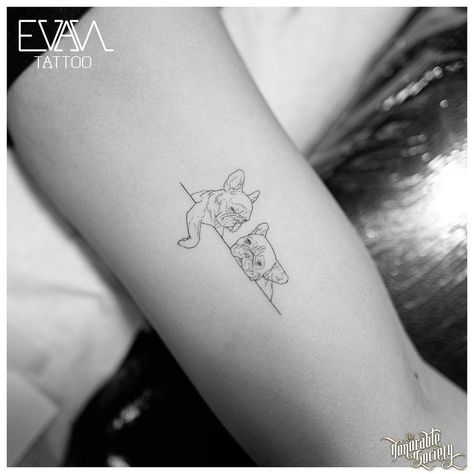 Tatoo Dog, Puppy Tattoo, French Bulldog Tattoo, 42 Tattoo, Pug Tattoo, Bulldog Tattoo, Single Needle Tattoo, Arm Band Tattoo, Line Art Tattoos