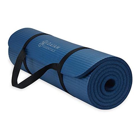 Gaiam Essentials Thick Yoga Mat Fitness & Exercise Mat with Easy-Cinch Yoga Mat Carrier Strap, 72"L x 24"W x 2/5 Inch Thick Extra Thick Yoga Mat, Floor Exercise, Fitness And Exercise, Yoga Mat Carrier, Fitness Mat, Yoga Kit, Yoga Barre, Exercise Mat, Types Of Yoga