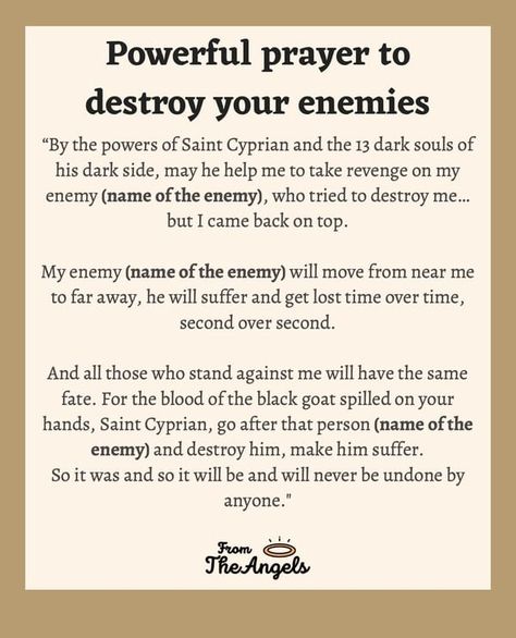 7 Powerful Prayers to Destroy your Enemies in 24 Hours How To Destroy Your Enemy, Curse For Enemy, Spell To Destroy Enemy, Destroy Enemy Spell, Rebuke The Enemy Prayer, I Rebuke Cancel And Destroy, Prayer Against The Enemy, Prayer For Enemies, Prayerful Woman