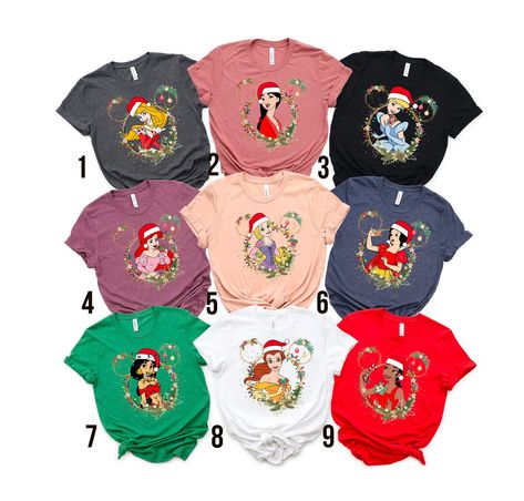 Christmas Princess, Disney Christmas, Gender Neutral, Ships, T Shirts, Disney, Christmas