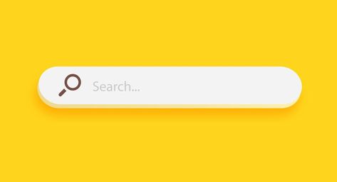 Search bar design element isolated on yellow background. Search bar for UI. Vector illustration. Search Bar Design, Search Bar Icon, Background Search, Search Bar, Logo Banners, Cityscape Photos, Heart With Arrow, Background Banner, Text Effects