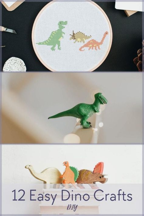 12 Easy DIY Dino Crafts - Craft with Cartwright Dino Crafts, Activies For Kids, Dino Craft, Craft For Adults, Frozen Crafts, Diy Dinosaur, Craft Presents, Inexpensive Art, Dinosaur Crafts