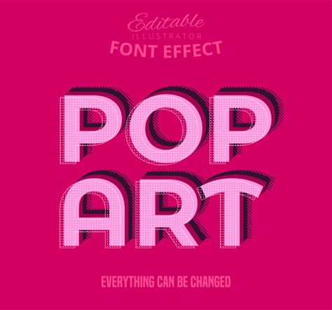 Pop Art Typography, Pop Art Text, Pop Art Font, Font Effect, Japanese Pop Art, Art Text, Art Alphabet, Writing Fonts, Font Typography