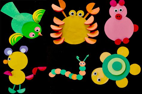 Learn how to make different animal crafts using just the circle shape. Easy simple diy crafts that can be done with kids at home. Try creating your own animal craft using just the circle shape and share with us. Circle Shape Activity, Shape Crafts For Toddlers, Circle Shape Craft, Circle Crafts Preschool, Shape Animal Craft, Circle Animals, Diy Paper Crafts For Kids, Paper Animal Crafts, Shape Animals