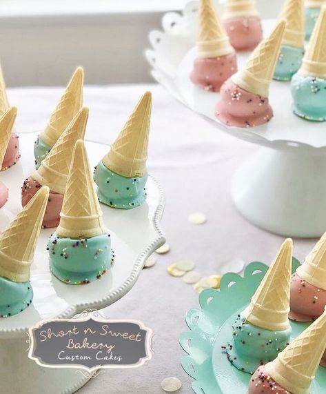 Ice Cream Theme Cake Pops, Two Sweet Birthday Treats, Ice Cream Cone Shaped Cake, Ice Cream Smash Cake, Ice Cream Theme Cupcakes, Cake Pop Ice Cream Cone, Cake Cones, Cone Cake Pops, Ice Cream Cone Cake Pops