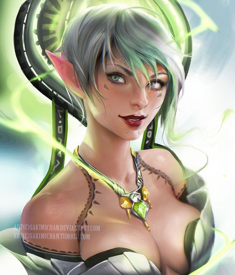 Half Elf Female, Sakimichan Art, Elf Female, Theme Painting, Half Elf, Female Artwork, Fantasy Theme, Comics Girl, Dragon Age