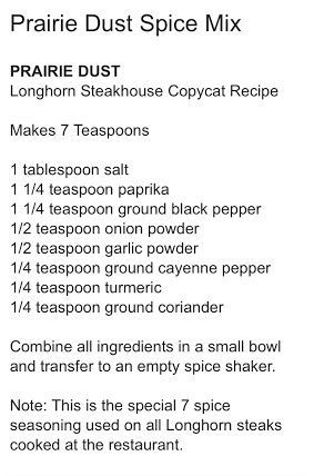 Great copycat recipe for the rub that Longhorn Steakhouse uses on both their steaks and their pork chops! Prairie Dust, Homemade Dry Mixes, Longhorn Steakhouse, Steak Rubs, Dry Rub Recipes, Homemade Spice Mix, Spice Blends Recipes, Meat Rubs, Spice Mix Recipes