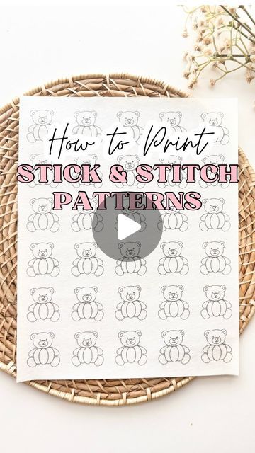 Stitchin With Samantha on Instagram: "How to print stick and stitch!🪡👇🏼

In case you missed it - here is how to print my stick & stitch patterns at home! Using printable patterns is great because you can use them over and over again! You can print on most home printers.🤍

1. Download a pattern/design
2. Uncurl the edges
3. Load the stabilizer face down
4. Print black & white / 8.5x11

Comment ✨PRINT✨ for the link to my printable patterns & the direct link to my favorite stabilizer!

#embroidery #handembroidery #embroiderytutorial #stickandstitch #embroidered #diycrafts" Stick And Stitch, Face Down, Embroidery Tutorials, Printable Patterns, Embroidery Stitches, Hand Embroidery, Stitch Patterns, Pattern Design, My Favorite