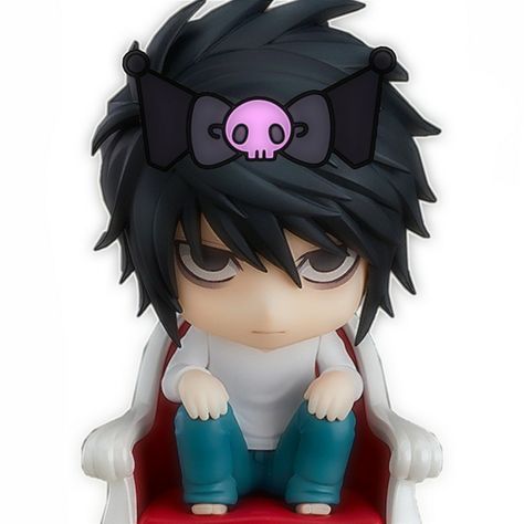 L Lawliet Nendoroid, Anime Nendoroid, Sanrio Icons, Panty And Stocking Anime, Kuromi Sanrio, L Lawliet, Silly Faces, Cute Images, Cute Dolls