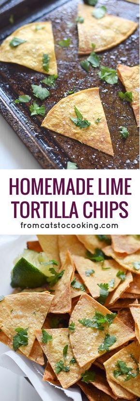 These Homemade Lime Tortilla Chips are crunchy, salty, easy to make and are baked with a hint of lime for a nice little zesty kick. They've taken my chips and salsa game to a whole new level! Perfect on their own as a snack or with some guac or salsa as an appetizer. Lime Chips, Lime Tortilla Chips, Tortilla Chip Recipe, Baked Tortilla Chips, Homemade Tortilla, How To Make Tortillas, Homemade Tortilla Chips, Homemade Chips, Homemade Tortillas