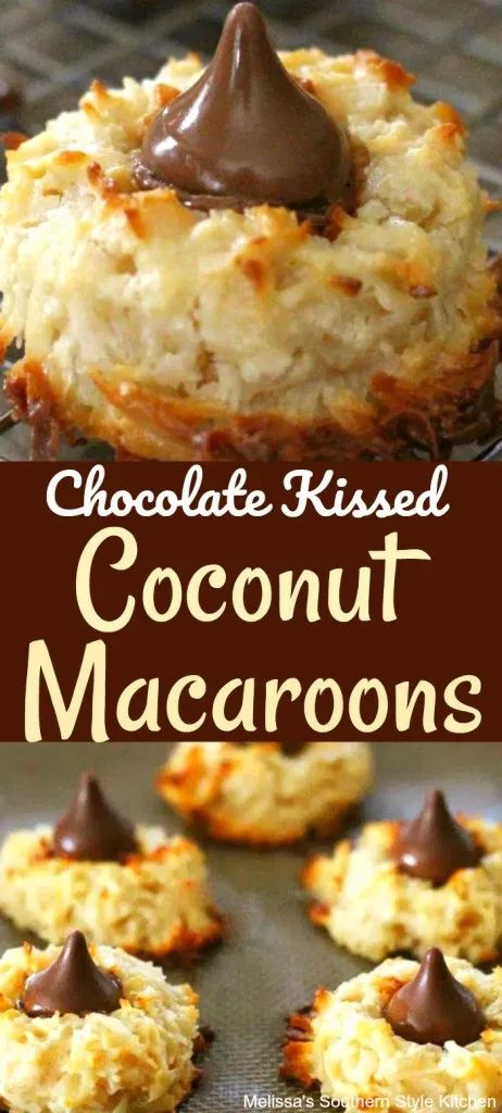 Kue Macaroon, Macaroon Cookies, Macaroon Recipes, Coconut Macaroons, Coconut Cookies, Coconut Recipes, Köstliche Desserts, Chocolate Frosting, Cookies Recipes Christmas