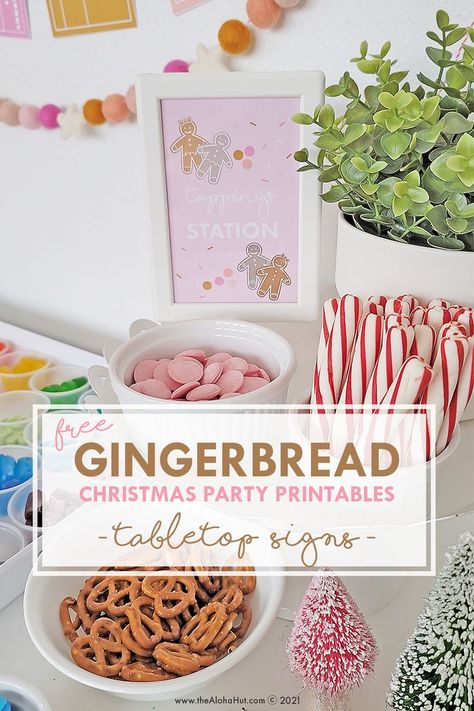 Gingerbread Theme Birthday Party, Gingerbread House Party For Kids, Gingerbread Party Decorations, Christmas Party Gingerbread House, Gingerbread House Party For Adults, Gingerbread Girl Birthday Party, Gingerbread House Candy List, Gingerbread Party Ideas, Gingerbread Decorating Party