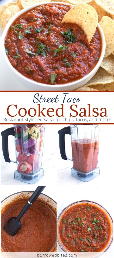 Street Taco Salsa, Street Taco Sauce Recipe, Authentic Red Salsa, Street Taco Sauce, Taco Salsa, Mexican Ingredients, Mexican Favorites, Street Taco, Chips And Dip