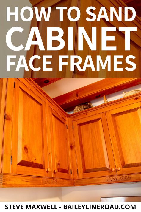 Face frames surround #cabinet door and drawer openings and they’re also used as part of frame and panel construction of all kinds. Here's how to properly sand them. How To Sand Cabinets, Face Frames, How To Apply Polyurethane, Cabinet Faces, Staining Cabinets, Solid Wood Cabinets, Wood Cabinet, Raised Panel, Woodworking Videos