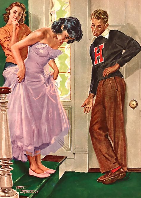 50s Art, Pin Up Vintage, Vintage Illustration Art, Mid Century Illustration, American Illustration, Fifties Fashion, Vintage Romance, Commercial Art, Pulp Art