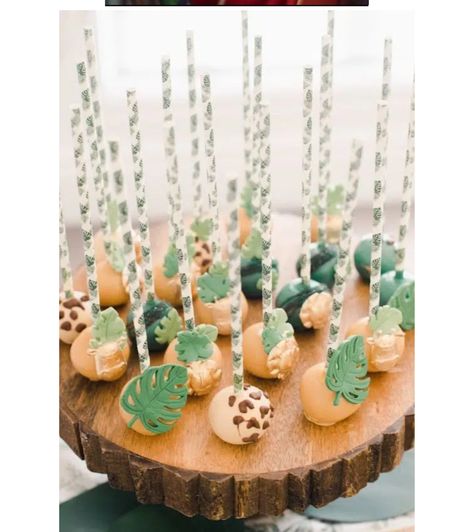 Safari Birthday Party Two Wild, Jungle Theme Cakepops, Safari Birthday Party Cake Table, George Of The Jungle Birthday Party, Wild One Birthday Desserts, Two Wild Dessert Table, Safari Birthday Party Dessert Table, Safari Theme Cake Pops, Wild One Treats