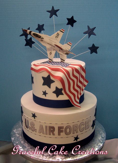 Air Force Birthday Party Ideas, Pilot Retirement Cake, Air Force Retirement Ceremony Ideas, Air Force Party Ideas, Air Force Graduation Party Ideas, Air Force Cake Ideas, Air Force Retirement Cake, Military Retirement Cake, Air Force Cake