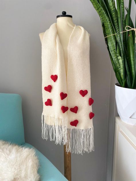 Heart Scarf, Winter Scarves, Knit Gift, 3D Heart, Woman Accessories, Gifts for Her, Handknit Shawl, Wool Scarf, Women Knitwear Miss You Gift - Etsy Ukraine Heart Scarf, Winter Knit Scarf, Crochet Sweater Design, Miss You Gifts, Woman Accessories, Winter Scarves, Knitted Heart, Winter Shawl, 3d Heart