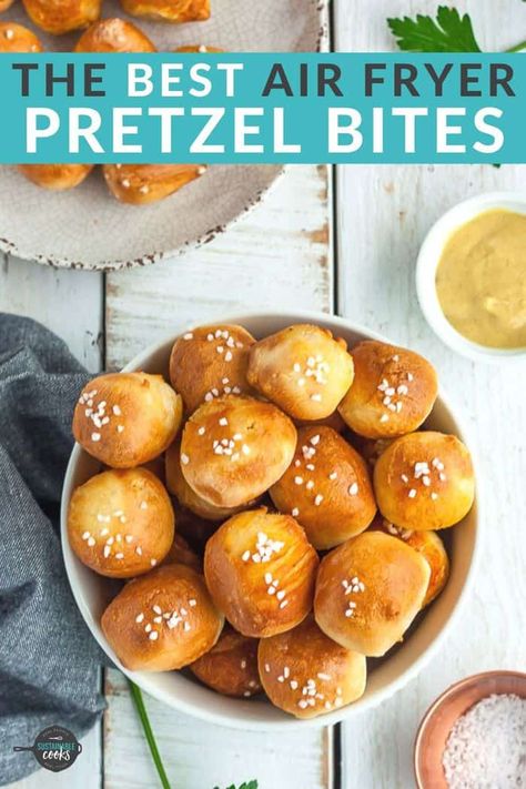 Air Fryer Pretzel Bites, Air Fryer Pretzel, Pretzel Bites Recipe, Air Fryer Recipes Healthy Low Carb, Pretzel Bites Recipes, Air Fried Food, Air Fryer Oven Recipes, Air Fry Recipes, Air Fryer Recipes Chicken