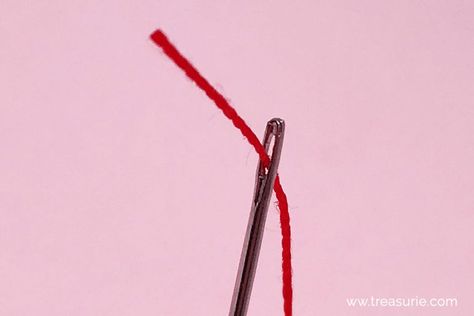 Thread A Needle Hack, Thread A Needle Easy Way To, Threading A Needle Easy Way To, How To Thread An Embroidery Needle, How To Put Thread In Needle, How To Thread A Needle, Threading A Needle, How To Thread, Thick Thread