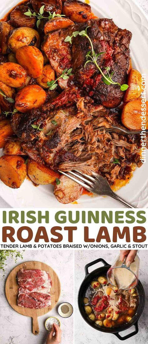 Easy Lamb Roast Recipes, Irish Lamb Recipes, Dutch Oven Lamb Roast, Easter Slow Cooker Recipes, Boneless Lamb Recipes, Boneless Lamb Loin Roast Recipes, Lamb Pot Roast, Lamb Bones Recipe, Lamb Loin Roast Recipes