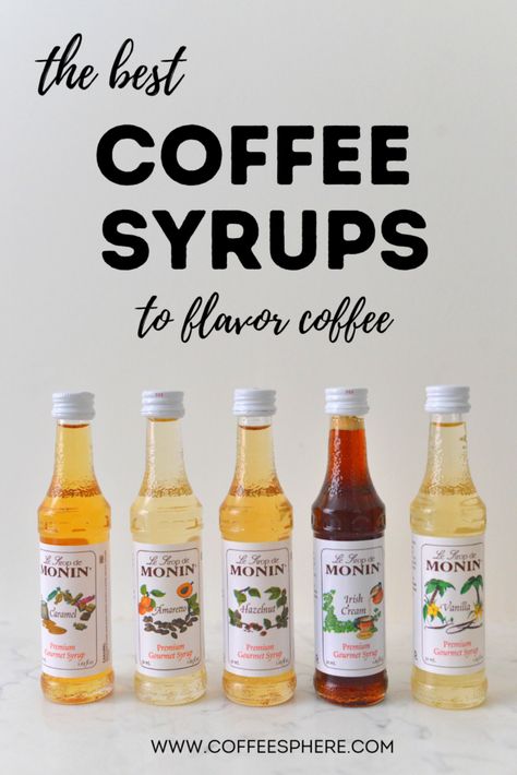 We’ve been making several coffee recipes using coffee syrup to give the final product a bold and sometimes unique flavor. So we wanted to share some of the best coffee syrups we’ve encountered in the market to flavor coffee. Coffee Flavoring Syrup, Monin Coffee Recipes, Best Coffee Syrups, Unique Coffee Flavors, Monin Syrup Recipes Coffee, Hazelnut Syrup Recipe, Recipes Using Coffee, Coffee Flavors Drinks, Flavored Coffee Recipes