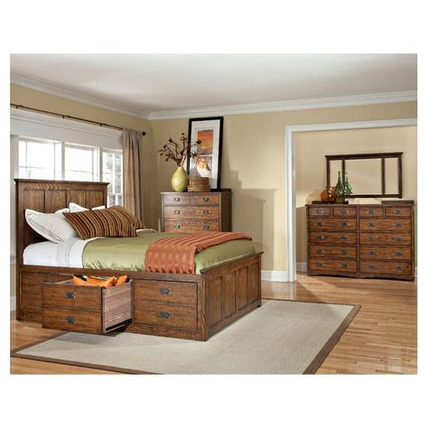 Imagio Home Oak Park Panel Storage Bed - INTC195 Bed In, Storage Bed Queen, For Boyfriend, Storage Bedroom, Oak Bedroom, Bed Storage Drawers, Queen Panel Beds, King Bedroom Sets, Bedroom Panel