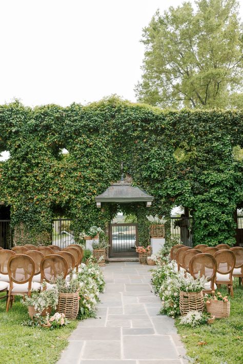 Goodstone Inn Wedding, Peach And Yellow Wedding, Yellow Wedding Color Palette, Vineyard Wedding Ceremony, Goodstone Inn, Luxury Wedding Ceremony, Middleburg Va, Dream Wedding Ideas, Summer Outdoor Wedding