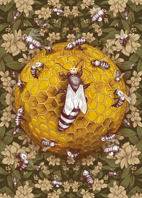 Hive Illustration, Honey Products, There Is No Planet B, No Planet B, Best Honey, Pure Honey, Natural Honey, Queen Bee, Queen Bees