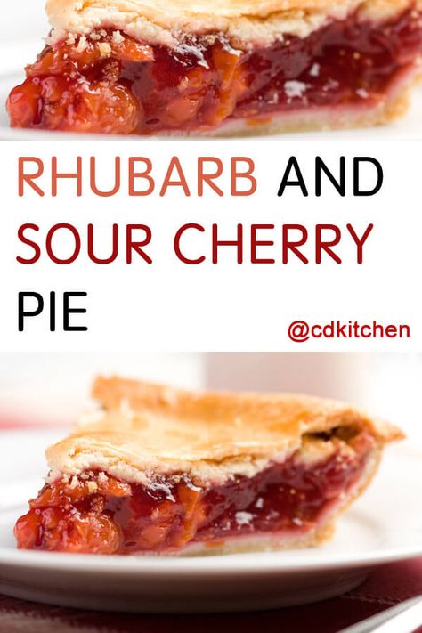 Sour Cherry Pie Recipe, Pie Crust Butter, Cherry Rhubarb, Tart Cherries Recipes, Sour Cherry Recipes, Rhubarb Rhubarb, Sour Cherry Pie, 4h Projects, Cherry Pie Recipe