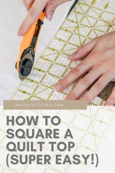 Quilt With 3 Fabrics, Quilt With No Binding, How To Square A Quilt, How To Square Up Quilt Blocks, Quilt Top Stitching Ideas, How To Square Up A Quilt, King Sized Quilt Patterns, Squaring Up Quilt Blocks, No Cut No Trim Block In A Block