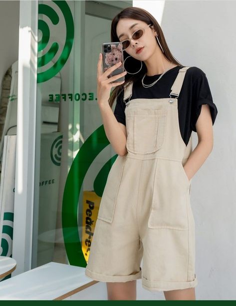 Overall Shorts Outfit, Ukay Ukay, Jean Short Outfits, Angel Fashion, Cute Dress Outfits, Korean Casual Outfits, Designer Dresses Casual, Tomboy Style Outfits, Quick Outfits