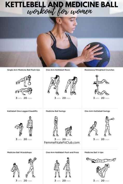 Try this medicine ball and kettlebell total body workout to build strength, burn fat and to tone. #workout #kettlebellworkout #medicineballworkout #health #fitness Weighted Ball Workout For Women, Weighted Ball Exercises, Tone Workout, Postpartum Exercises, Keto Workout, Workout Board, Dumbbell Workouts, Medicine Ball Workout, Kettlebell Exercises