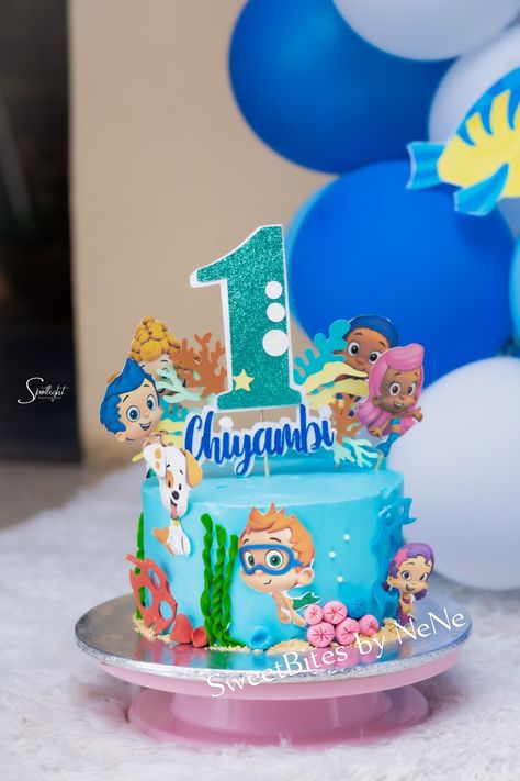 Bubble Guppies Birthday Cake, Bubble Guppies Cake, Bubble Guppies Birthday Party, Desserts Ideas, Bubble Guppies Birthday, Cake Inspo, First Birthday Cake, Bubble Guppies, Baby 1st Birthday