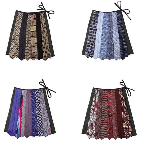 NECKTIE SKIRT | Vintage Tie Skirt | UncommonGoods ($15) ❤ liked on Polyvore featuring skirts, tie neck tie, vintage neckties, vintage neck ties, neck-tie and neck ties Necktie Skirt, Necktie Crafts, Old Ties, Tie Crafts, Recycled Sweater, Tie Skirt, Upcycle Sweater, Vintage Tie, Skirt Vintage