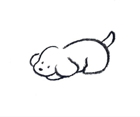 Dog Small Drawing, Tiny Dog Drawing, Cute Simple Dog Drawings, Dog Drawing Simple Cute, Simple Dog Doodle, Dog Doodle Tattoo, Simple Dog Drawings, Dog Doodles Simple, Doodle Dog Drawing