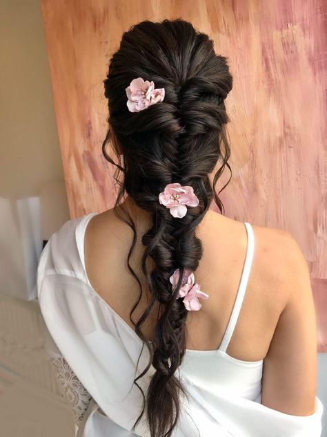 Bridal Hair Flowers Wedding Hair Pins Set Floral Accessory Gift for Bridesmaids Headpiece Dusty Pink Blossoms 3451 by BridalTreasureStudio on Etsy Hair Flowers Wedding, Flowers Wedding Hair, Cute Wedding Hairstyles, Bridesmaid Headpiece, Pink Gift Ideas, Romantic Updo, Wedding Hairstyles Bride, Gift For Bridesmaids, Hair Flowers