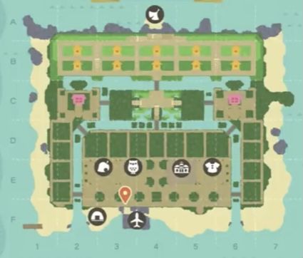 West River Layout Animal Crossing, Acnh South River Layouts, Acnh Double South River Map Ideas, Acnh West River Layout, Acnh Double South River Ideas, Double South Animal Crossing Map, Acnh Organized Island Map, Acnh Neighborhoods Layouts, Map Layout