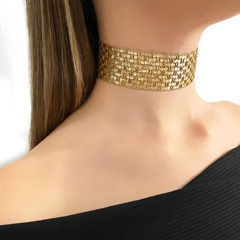 Fabric Choker, Trendy Fabric, Trendy Chokers, Choker Necklace Gold, Choker Handmade, Handmade Chokers, Golden Yellow Color, Bridal Choker, Necklace Bridal