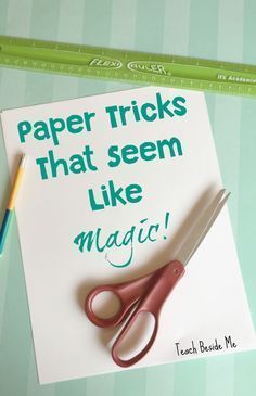 Paper Tricks, Magic Tricks For Kids, Easy Magic Tricks, Magic For Kids, Easy Magic, Paper Games, Family Fun Games, Object Lessons, Piece Of Paper