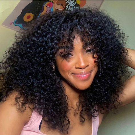 Human Hair Curly Wigs, Black Curly Wig, Curly Fro, Curly Bangs, Wig For Black Women, Remy Human Hair Wigs, Curly Hair Wig, Curly Human Hair Wig, Curly Hair With Bangs