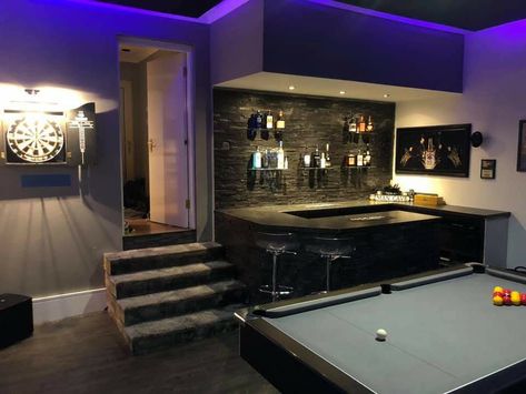 Dream House Basement, Modern Game Room, Barn House Interior, Home Theater Room Design, Theater Room Design, Hangout Room, Man Cave Room, Modern Basement, Luxury Houses Mansions