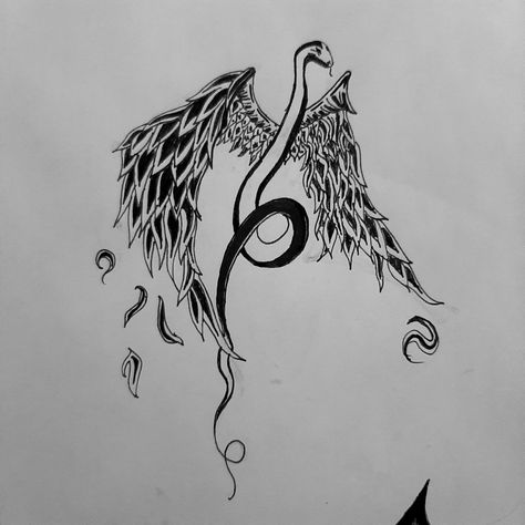 Snake draw wing creature Snakes With Wings, Winged Snake Tattoo, Winged Serpent Tattoo, Snake With Wings Tattoo, Snake With Wings, Snake Draw, Winged Snake, Winged Serpent, Serpent Tattoo