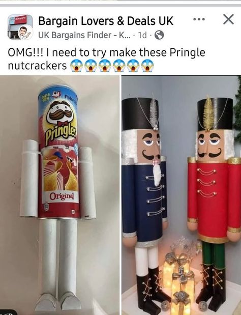 That’s it I’m craft shaming! | Posted on a Bargains group, I dont know what to say really | Facebook Pringles Nutcracker, Nutcracker From Pringles Can, Pringles Original, Nutcracker Figures, Pringles Can, M Craft, I Dont Know, What To Say, Nutcracker Christmas