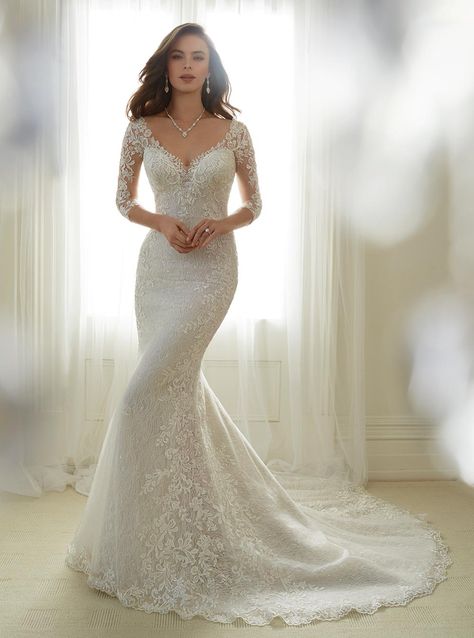 Moncheri Weddingdresses5 Sophia Tolli Wedding Dresses, Mon Cheri Bridal, Sophia Tolli, Lace Wedding Dress With Sleeves, Trumpet Wedding Dress, A Wedding Dress, Mon Cheri, Beautiful Wedding Dresses, Trendy Wedding