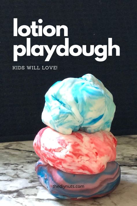 tie dye homemade playdough Lotion Playdough Recipe, How To Make Cloud Dough With Lotion, Cloud Playdough Recipe, Cornstarch Playdough, Homemade Cloud Dough, 2 Ingredient Playdough, Spring Playdough, Soft Playdough Recipe, Best Homemade Playdough Recipe